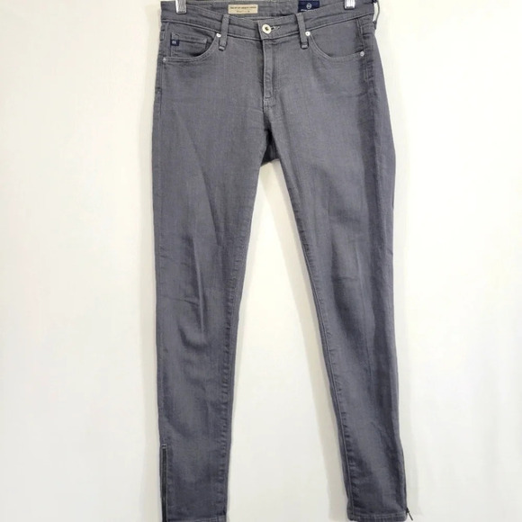 Ag Adriano Goldschmied Gray The Zip Up Legging Ankle Jeans size 26 - Picture 1 of 13